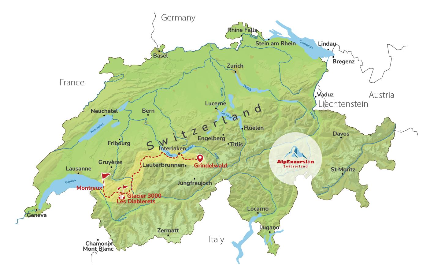 Glacier 3000 & Montreux on a Private Day Trip from Grindelwald