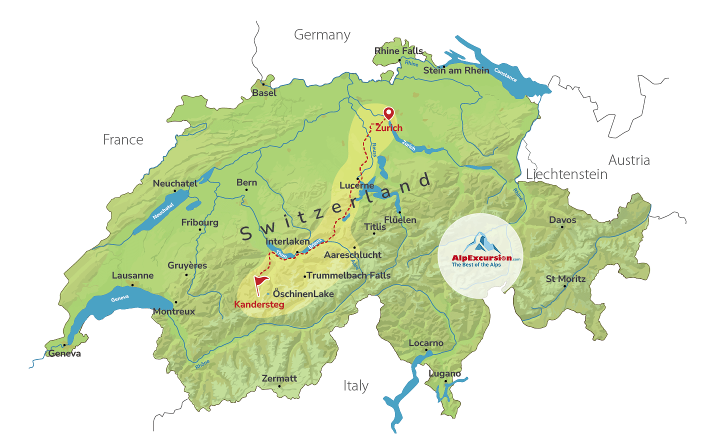 Guided Hike: Oeschinen Lake Circular Trail from Zurich