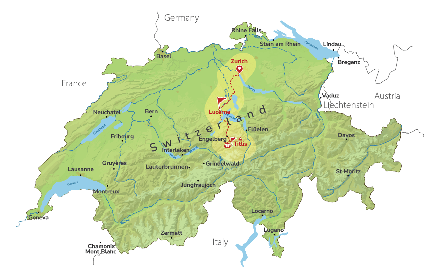 Lucerne & Mount Titlis in 1 day from Zurich