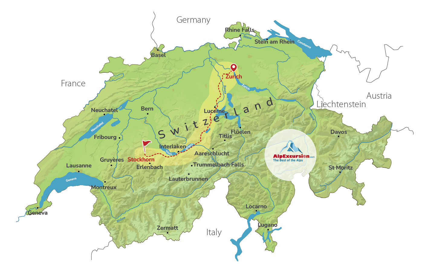 Ruta Panorámica Autoguiada hasta Stockhorn desde Zúrich