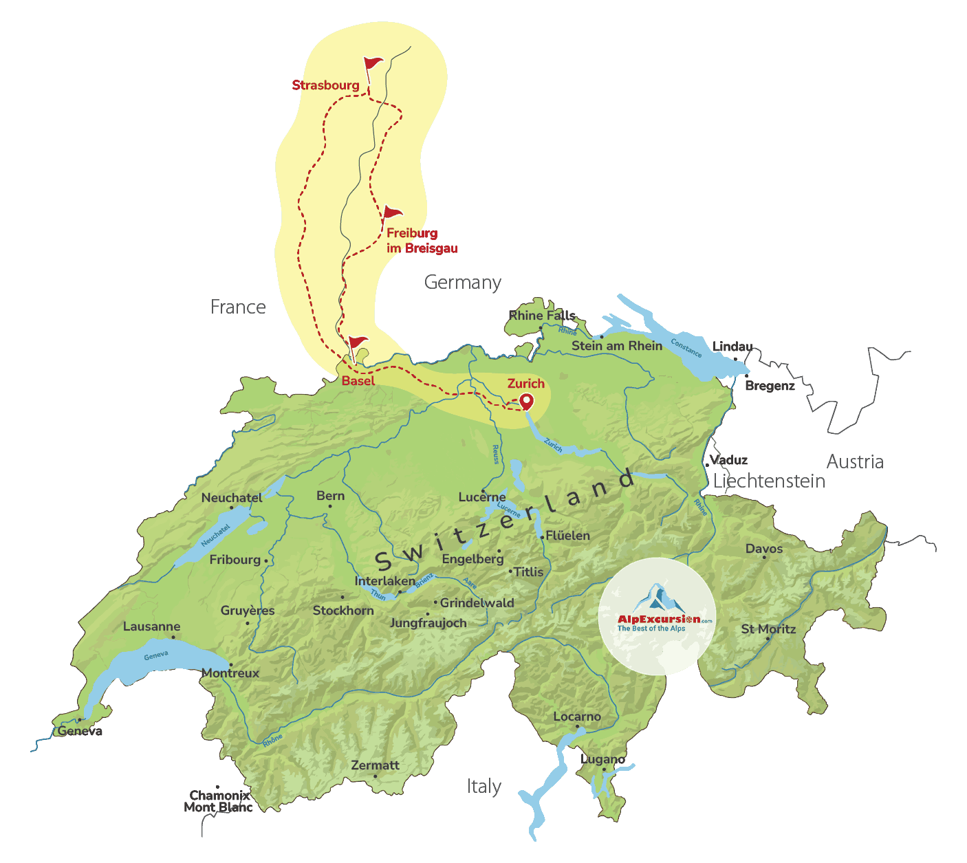 Tres Países en Un Día desde Zúrich