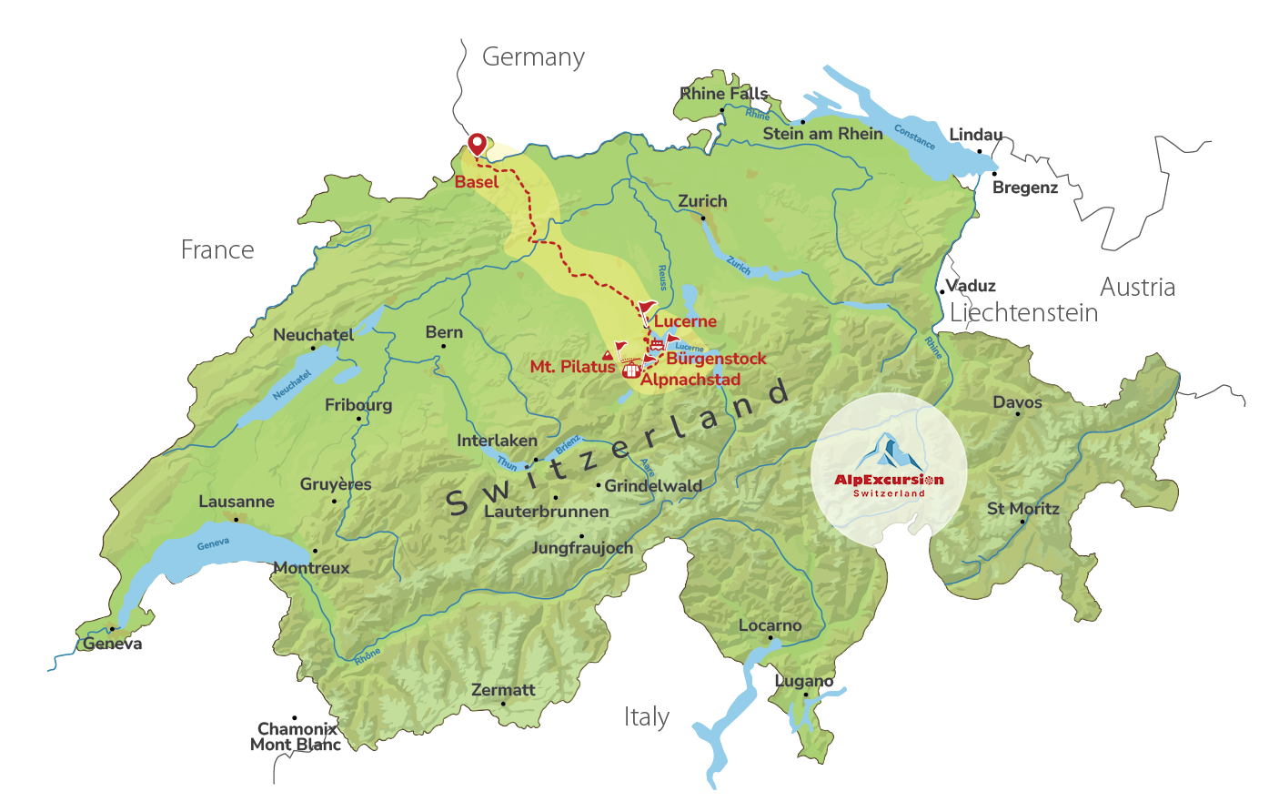 Lucerne, Pilatus & Wellness: Private 2-Day Trip from Basel