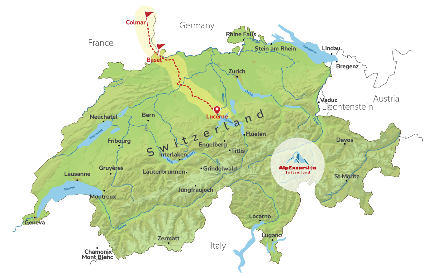 Schweizer Basel & Colmar in Frankreich auf einem Tagesausflug von Luzern