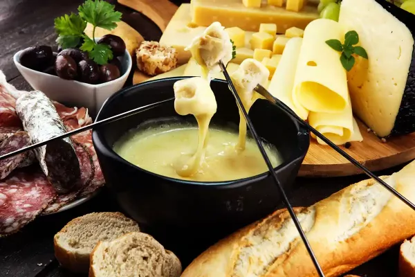 Cheese Fondue, a Popular Swiss Dish