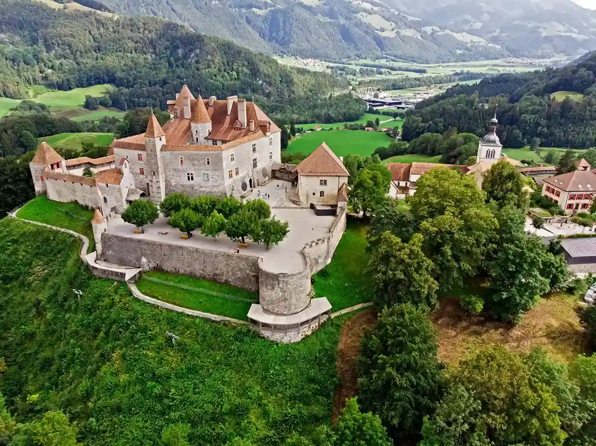 The medieval Gruyeres Castle