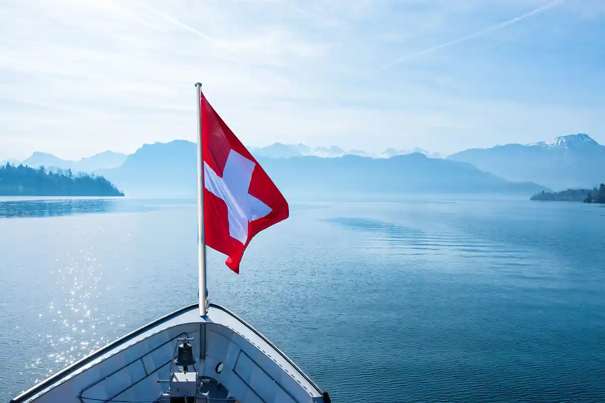 Boat trip on Lake Lucerne to the train station of Mount Rigi, Switzerland