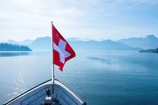 Boat trip on Lake Lucerne to the train station of Mount Rigi, Switzerland