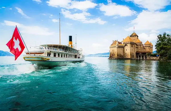 Boat trip to Chillon Castle in Montreux