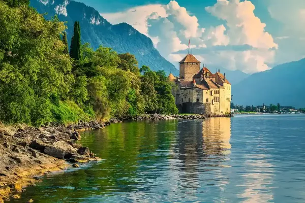 Beautiful view of Chillon Castle