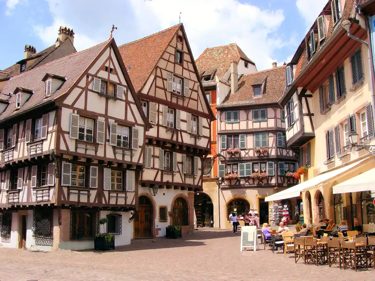 Picturesque square in Colmar