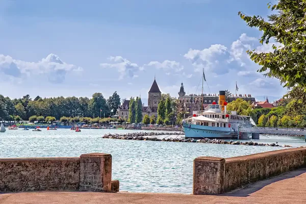 Lausanne quay of Lake Geneva